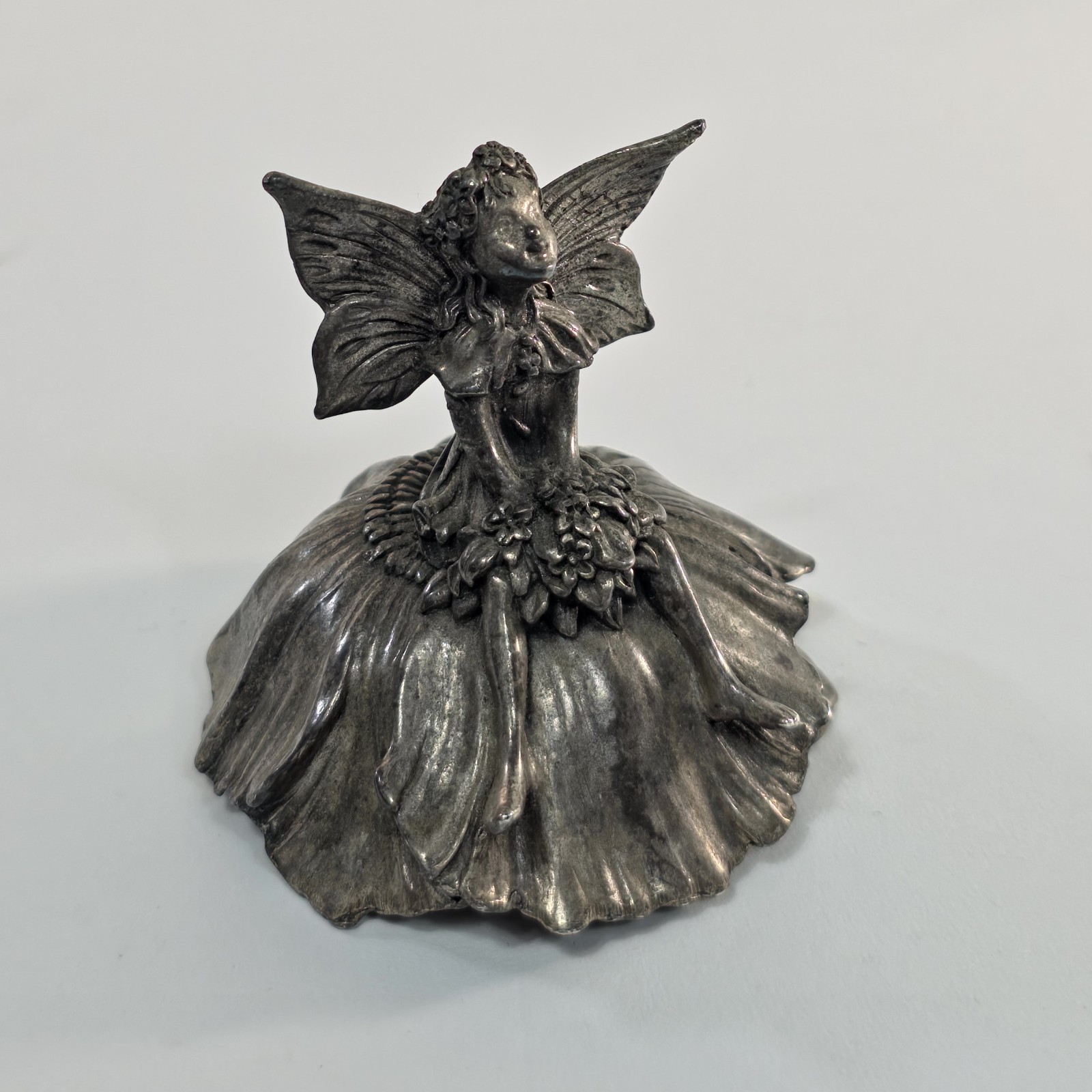 Reed & Barton Flower Fairy Music Box Figurine Silverplate Beautiful Dreamer Song