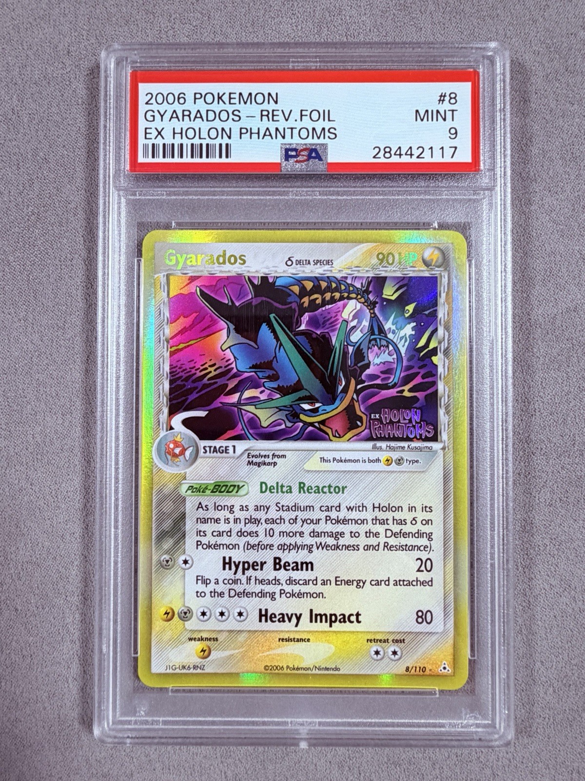Gyarados Rev Foil 2006 EX Holon Phantoms PSA 9