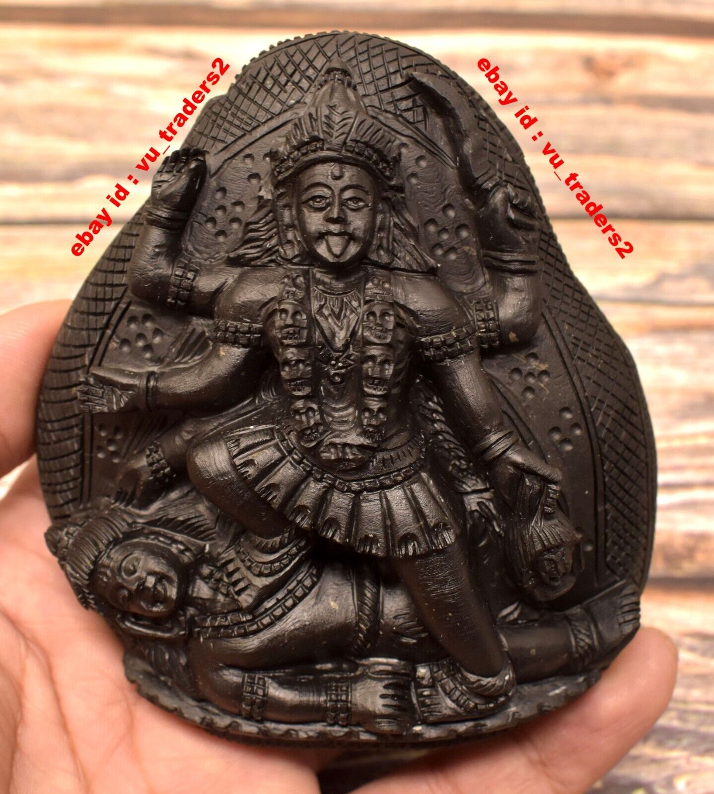 Mahakali Murti Dakshineswar Kali Idol Statue Carved Sudarshan Shaligram KLM302