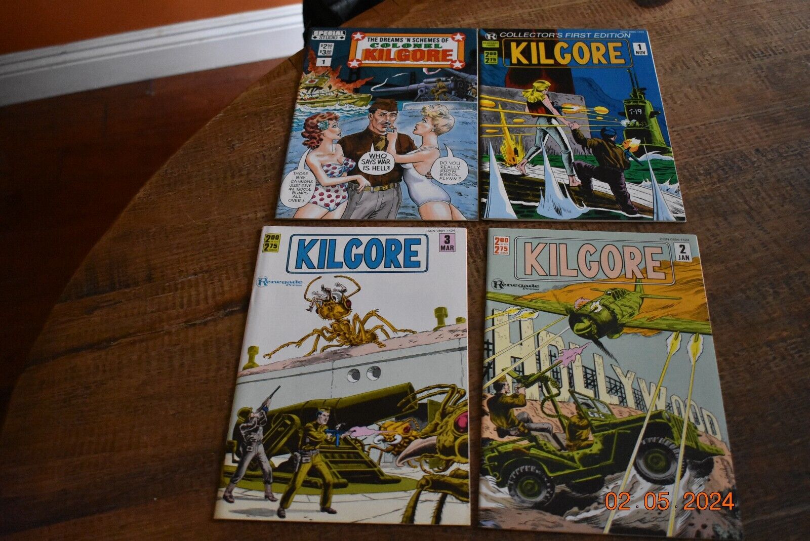 Kilgore #1(vf-),2,3 ,Colonel Kilgore Dreams #1(fn+), lot of 4 Renegade comics