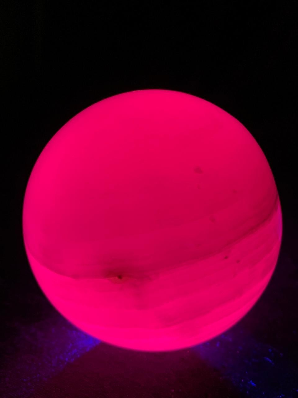 Pink Mangano Calcite Sphere Beautiful UV Reactive Fluorescent Mineral 