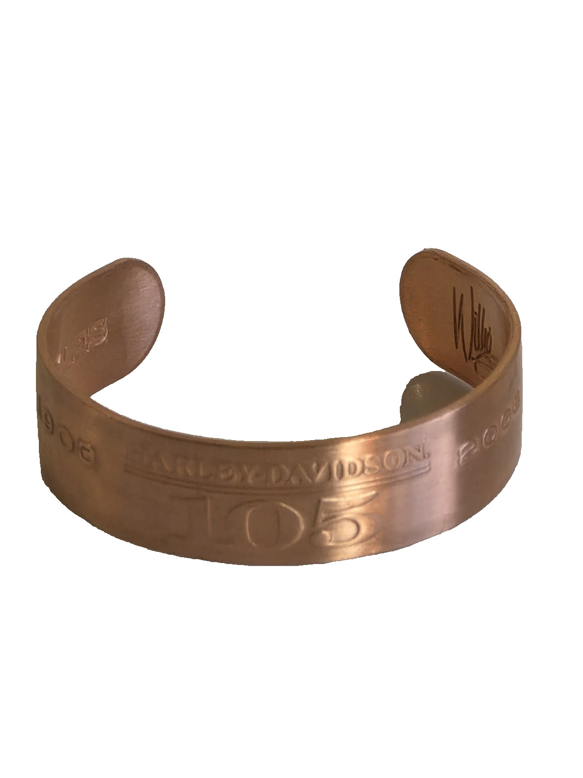 HARLEY DAVIDSON Willie G Signed Copper Cuff Bracelet 105th Anniversary 2008