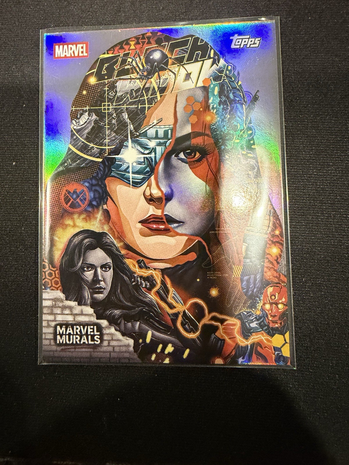 Topps 2026 Marvel Neon Marvel Murals  Black Widow Tristan Eaton Case hit