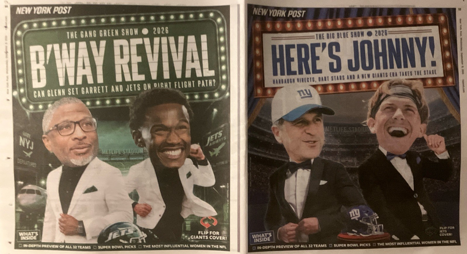 NY POST🏈**NFL**SEASON PREVIEW*NY GIANTS~JETS +LEAGUE PREVIEW
