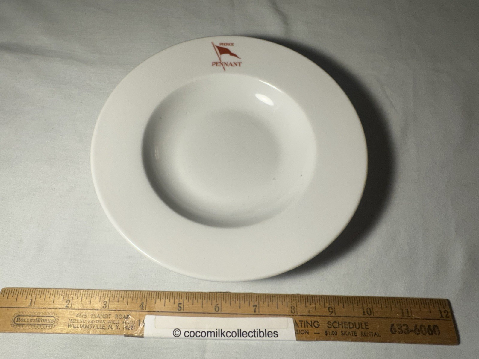 Vintage 1920\'s Pierce Pennant Oil Co Soup Plate Fraunfelter China Motor Oil Auto