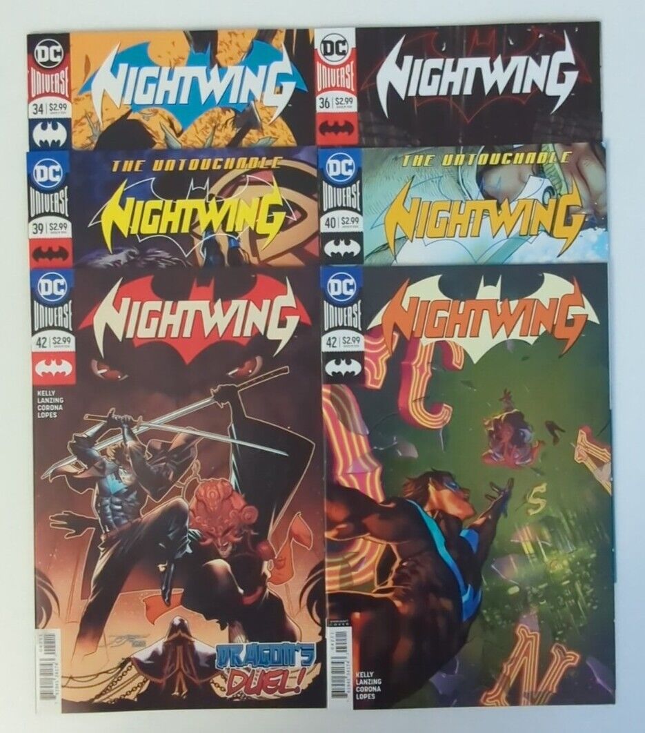 Lot Of 6 2018 DC Nightwing Comics #34, 36, 39, 40 42 & 42 Variant Cover