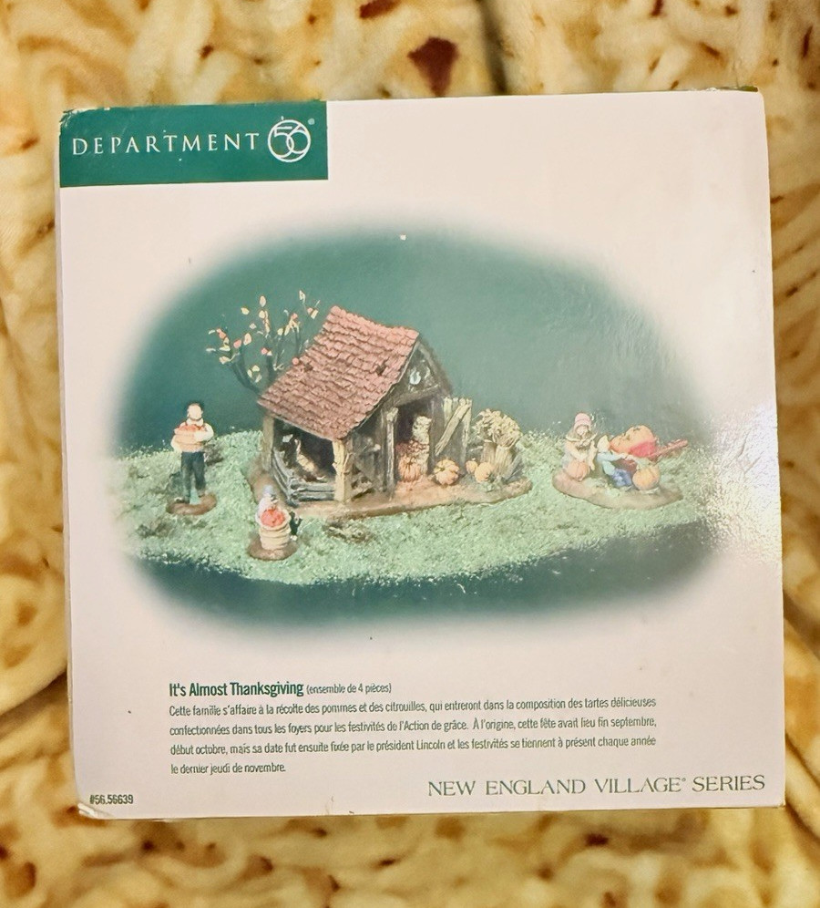 Department 56 New England Village Series Thanksgiving Village 4-Piece Set Boxed