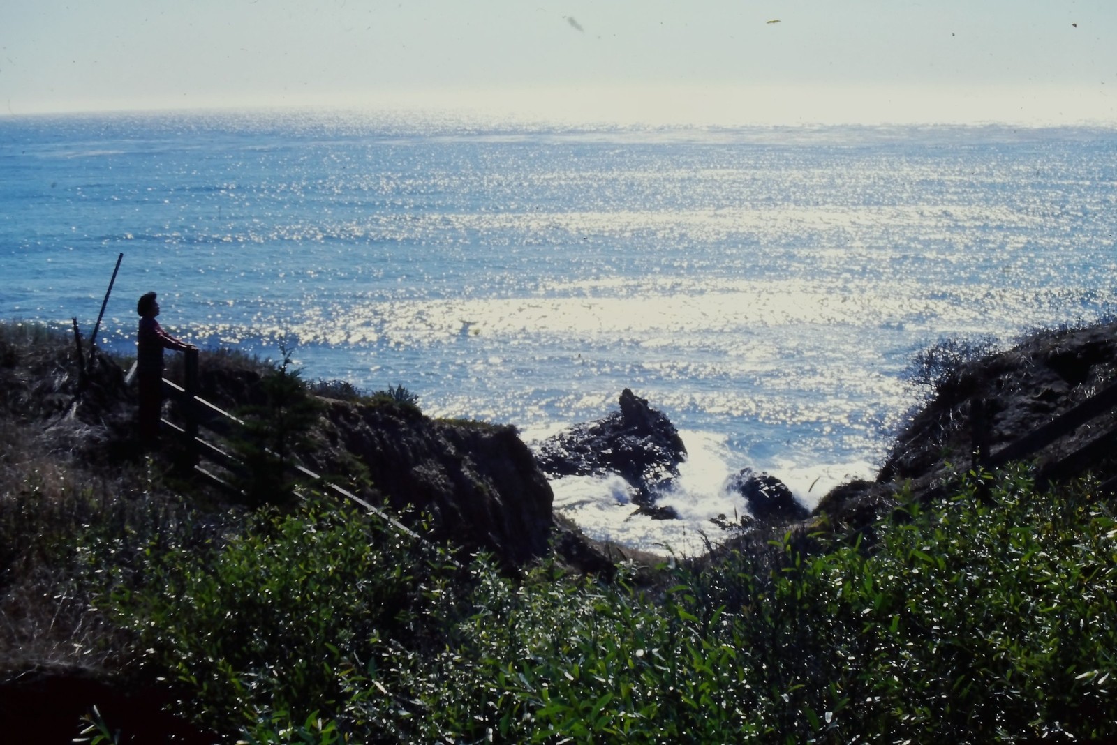 1978 Ektachrome 35mm Slide, Cambria California Coast, Ocean View Kodak cliff