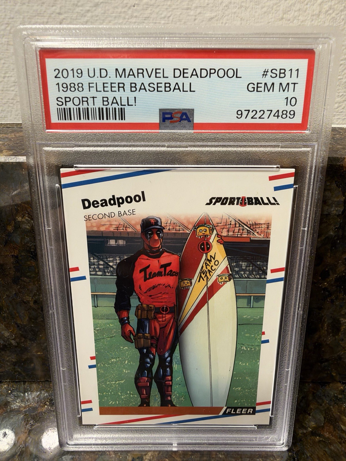 Upper Deck 2019 Marvel Deadpool Sport Ball 1988 Fleer Tim Flannery #SB11 PSA 10 Upper Deck 2019 Marvel Deadpool Sport Ball 1988 Fleer Tim Flannery #SB11 PSA 10