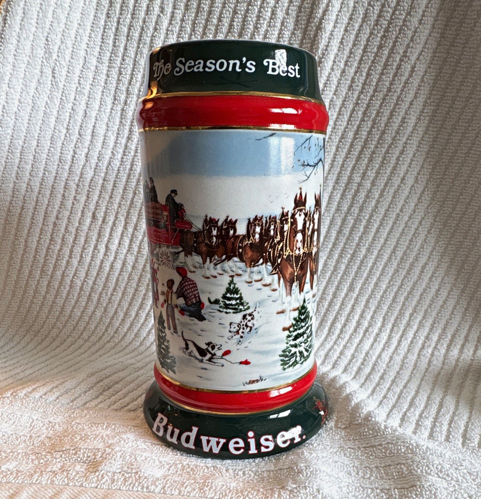 Budweiser 1991 Collector’s Series The Season’s Best Clydesdales Beer Stein
