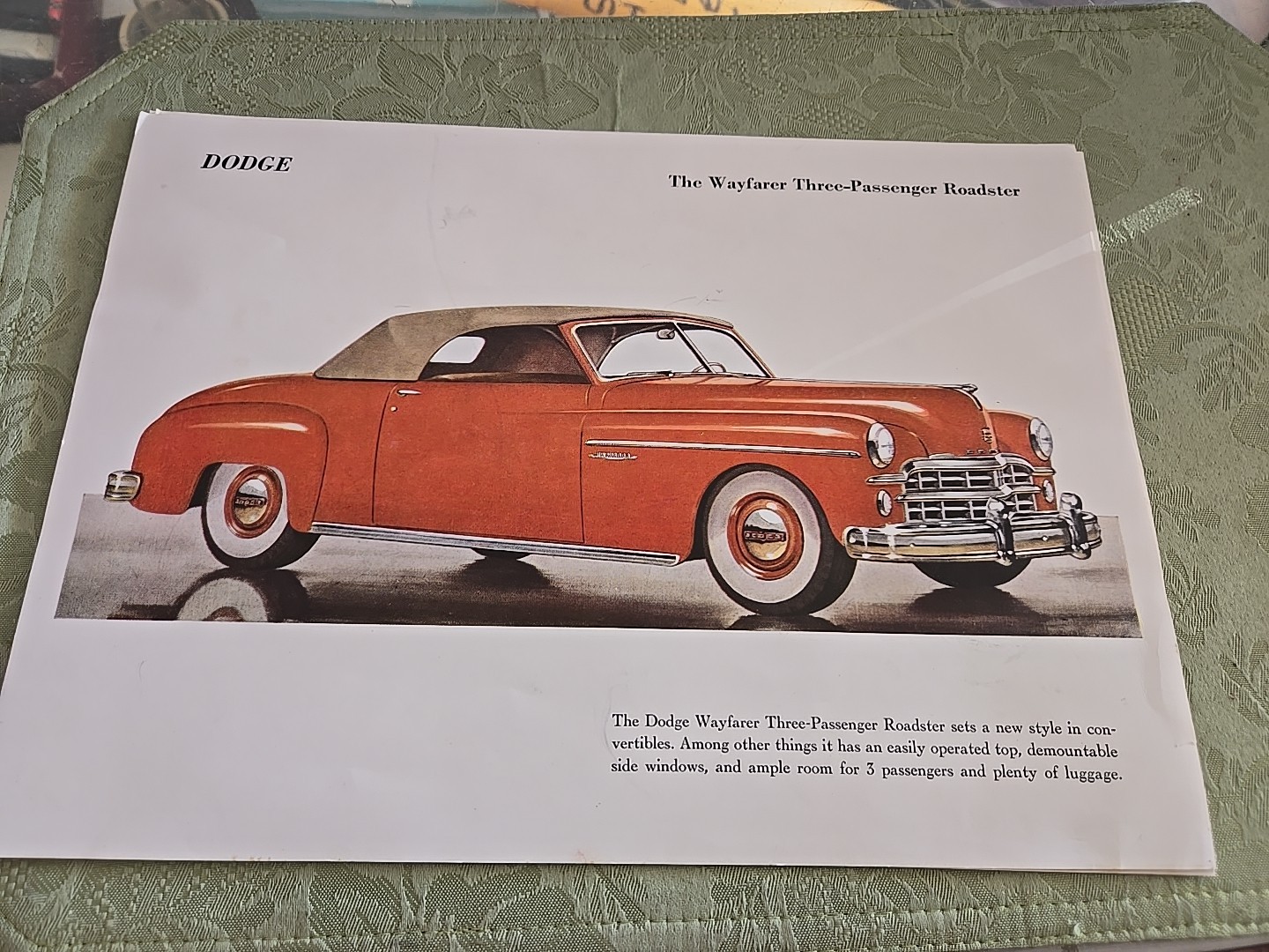 1949 Dodge/ Chrysler Sales Lithograph Lot 12 Each 12½x9½ Inches 1949 Dodge/ Chrysler Sales Lithograph Lot 12 Each 12½x9½ Inches