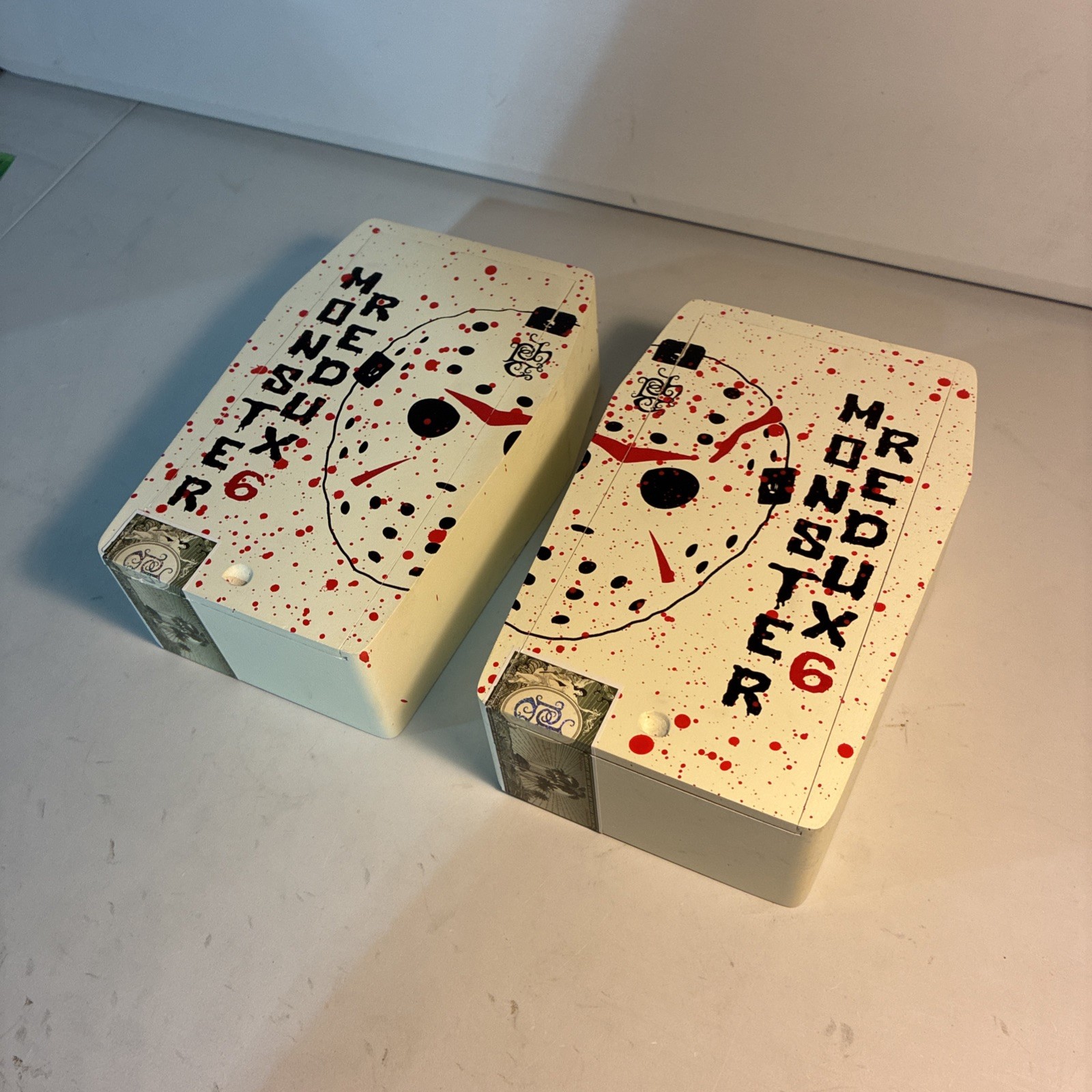 Lot of 2 Matching Tatuaje Monster Redux 6 RARE Empty Wood Cigar Boxes 8.5x5.5x3