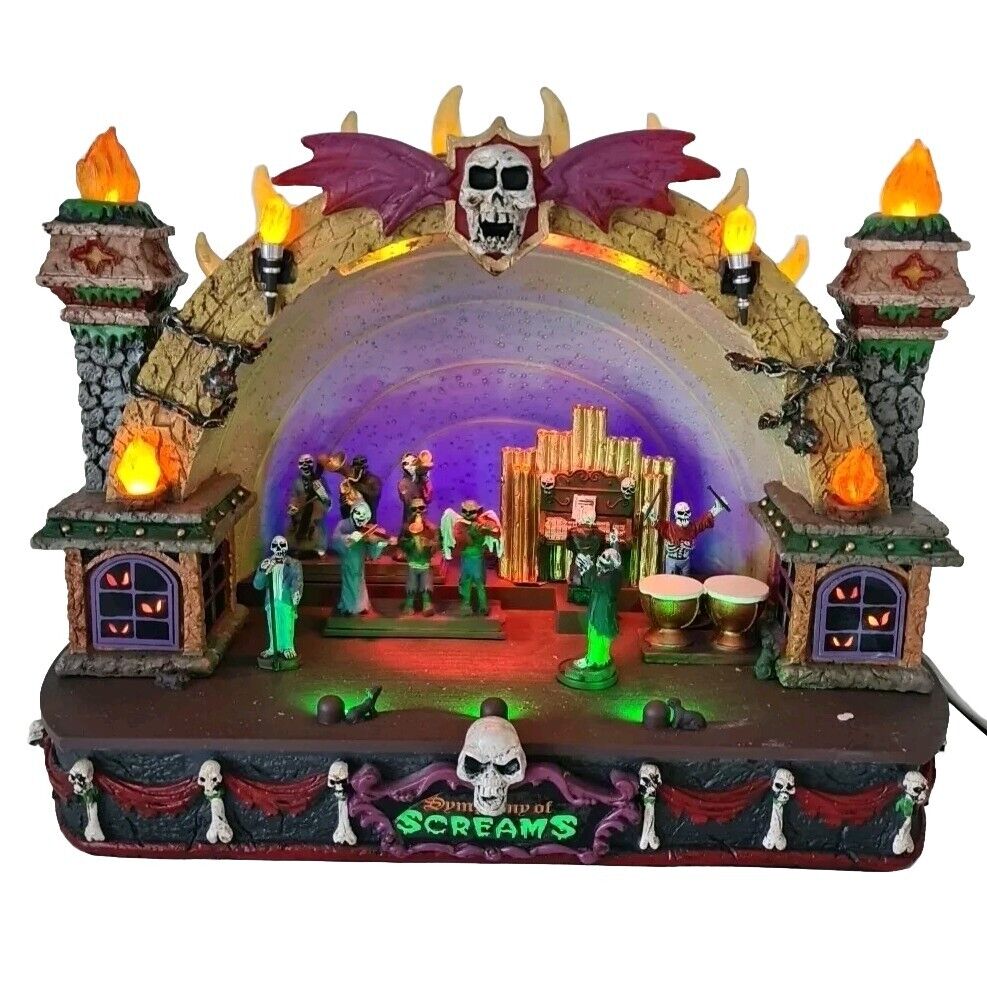 🚨Lemax Spooky Town 85303 Halloween Village Symphony of Screams Animated Retired