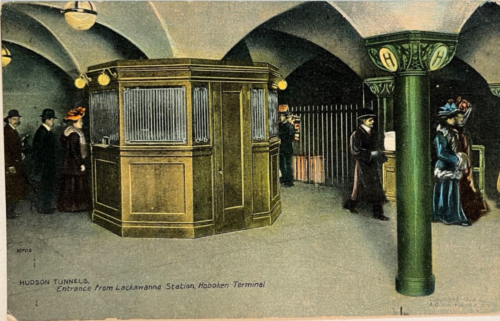 Hoboken Lackawanna Station Hudson Tunnels New Jersey Postcard c1910