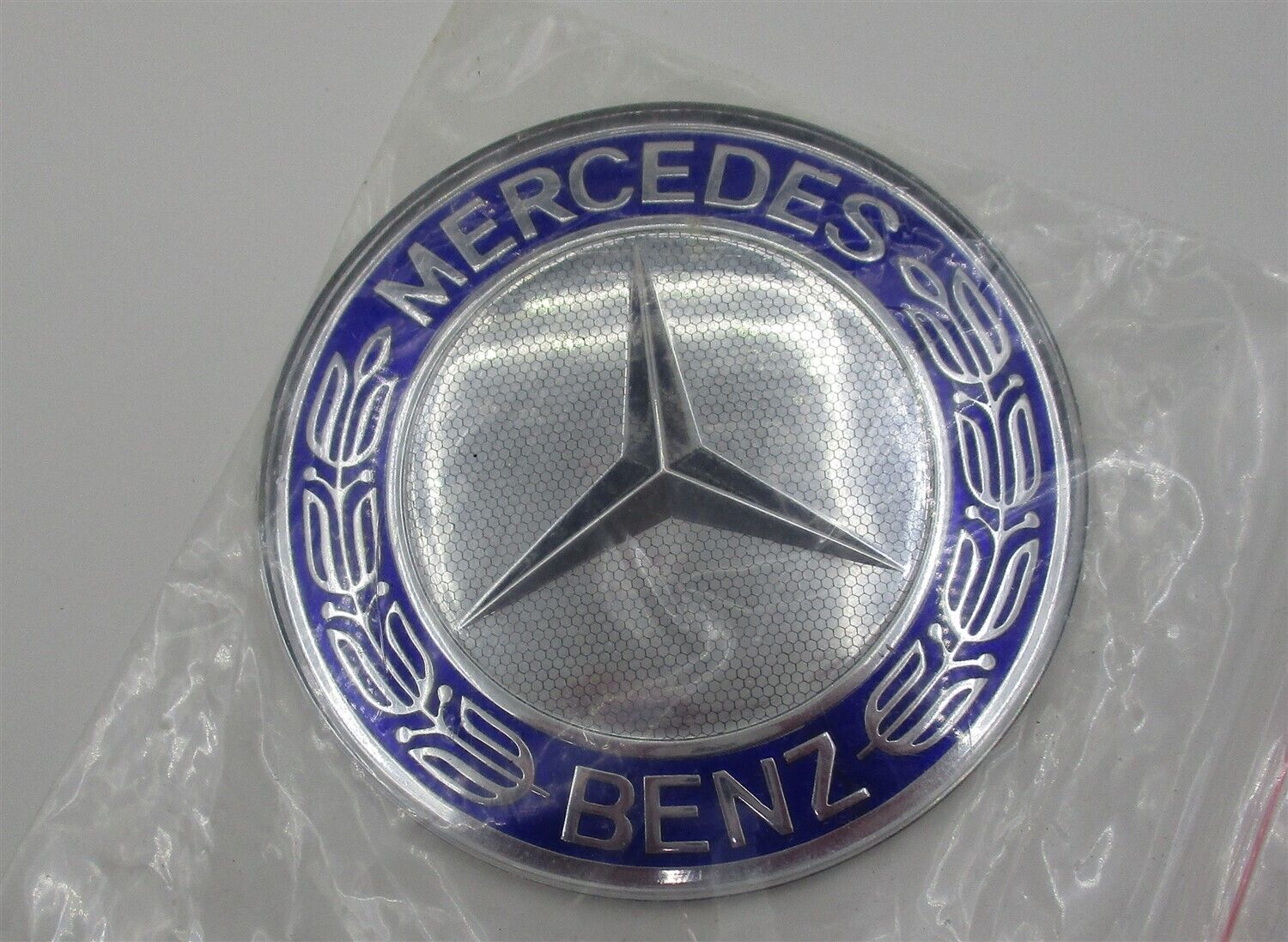 Mercedes Benz Wheel Caps, Stick On, Red Backs, Classic Logo (Lot of 4)