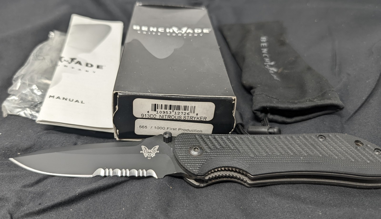 Discontinued 🦋Benchmade🦋 913 Nitrous Stryker D2 Combo Edge Assisted 1st. Prod.
