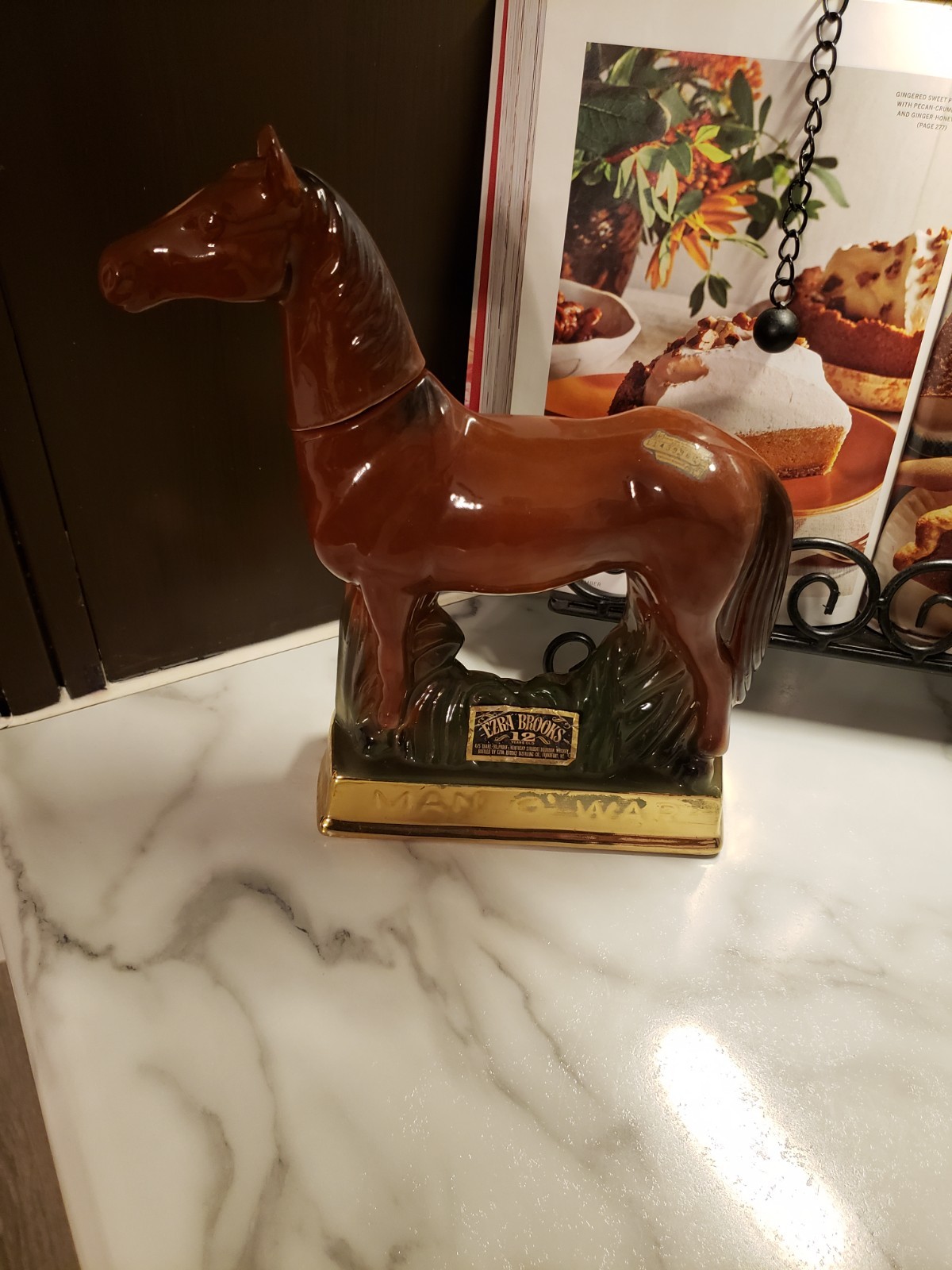 Vintage Horse Whiskey Decanter Man O War 1969