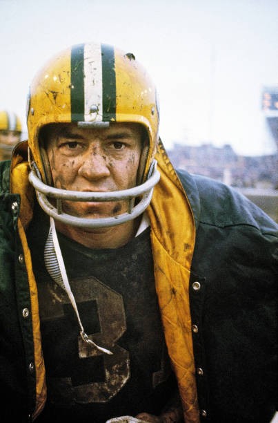 Closeup of Green Bay Packers Jim Taylor during game vs Cleveland B- Old Photo
