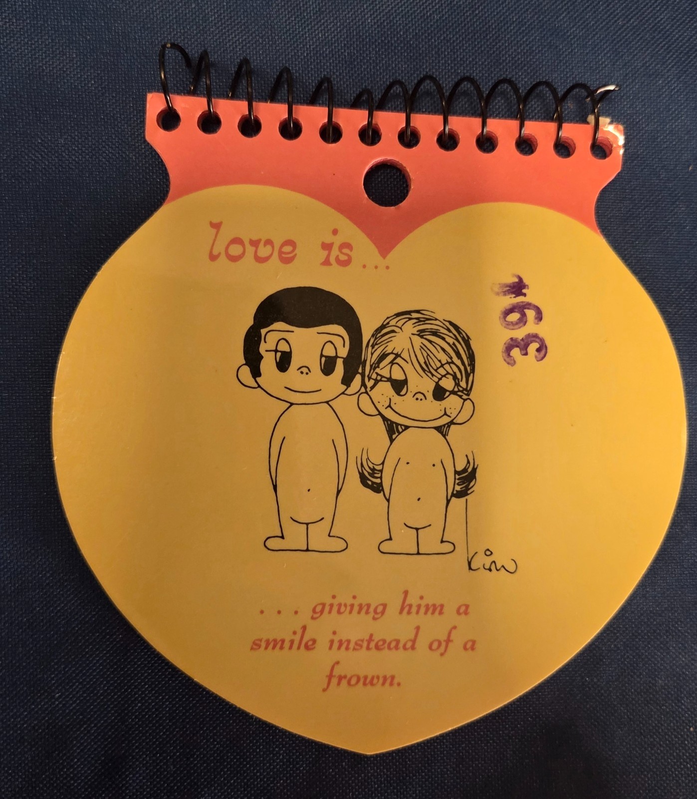 Vintage 1970s Love Is Kim Grove Heart Shaped Memo Pads No 1106 Set of 2