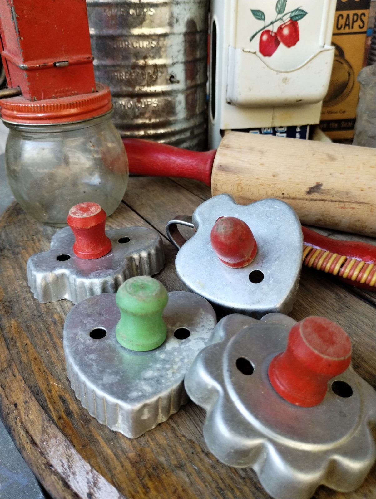 Vintage Red Handle Kitchen Utensils