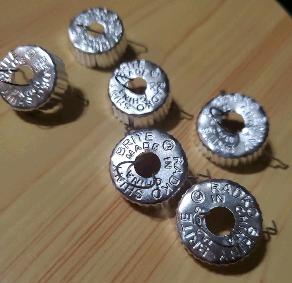 VTG Lot 6 Christopher Radko Shiny Brite Ornament Caps 3/4\
