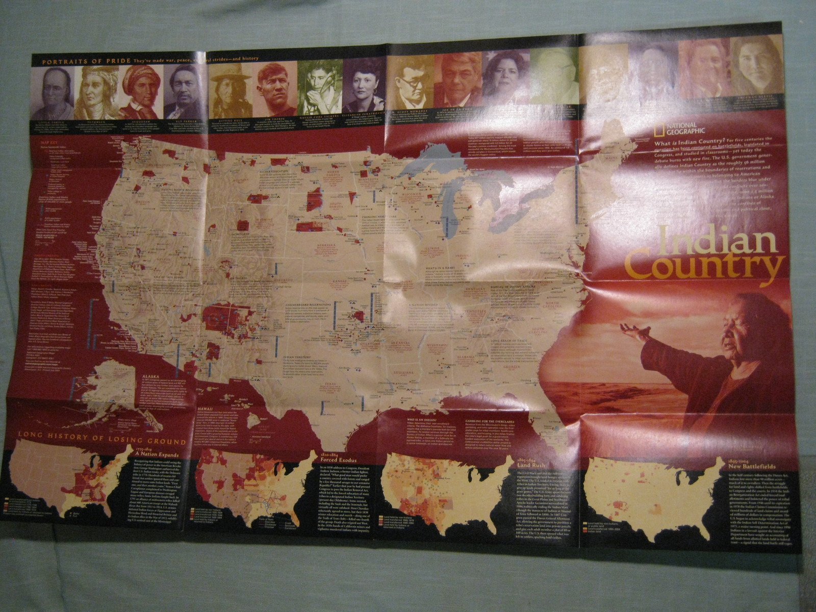 NORTH AMERICAN INDIAN CULTURES+INDIAN COUNTRY MAP National Geographic Sept. 2004