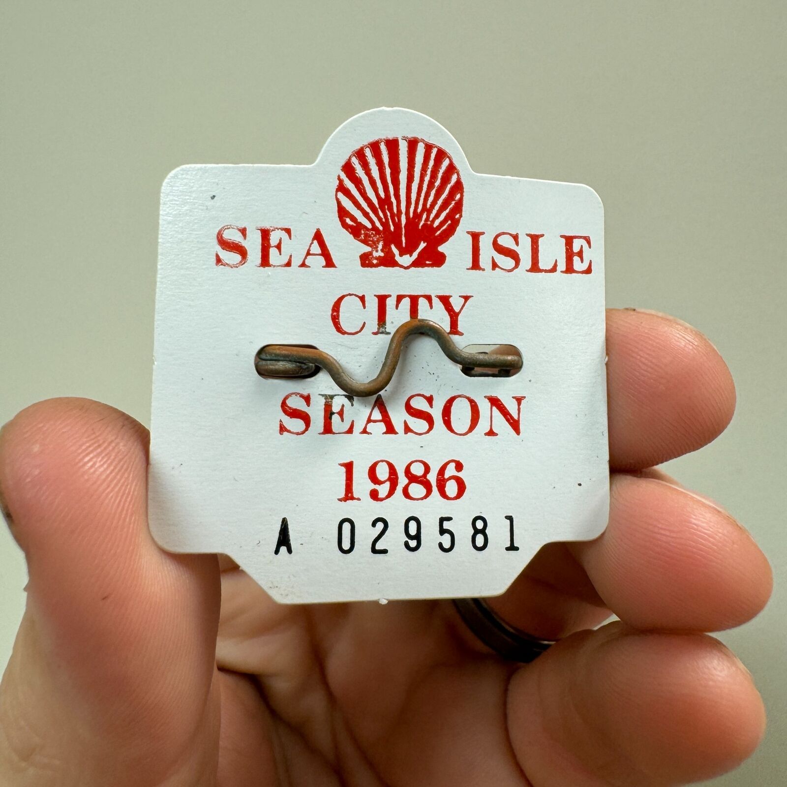 Vintage Sea Isle City New Jersey 1986 Season Beach Tag Version 2 