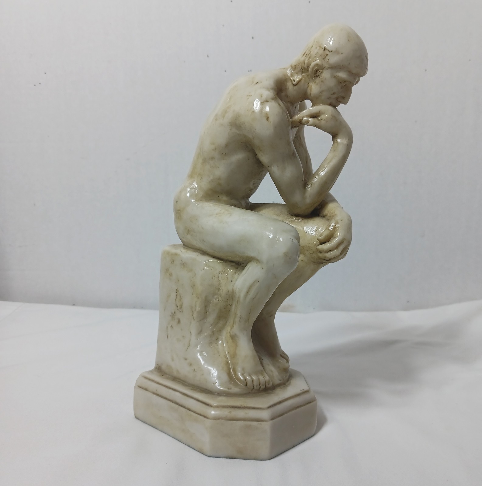 Vintage THE THINKER Bookend Figure 9.25” Resin Statue repo Auguste Rodin