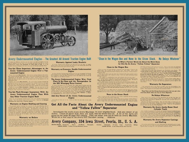 1912 Avery Threshing Machines, Traction Engine NEW Metal Sign: 12x16\