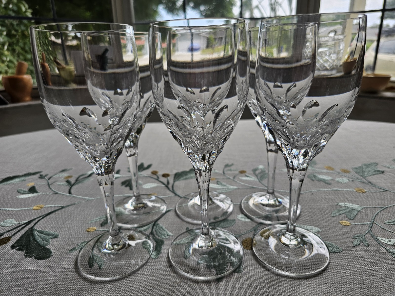 Six (6) Gorham Crystal 