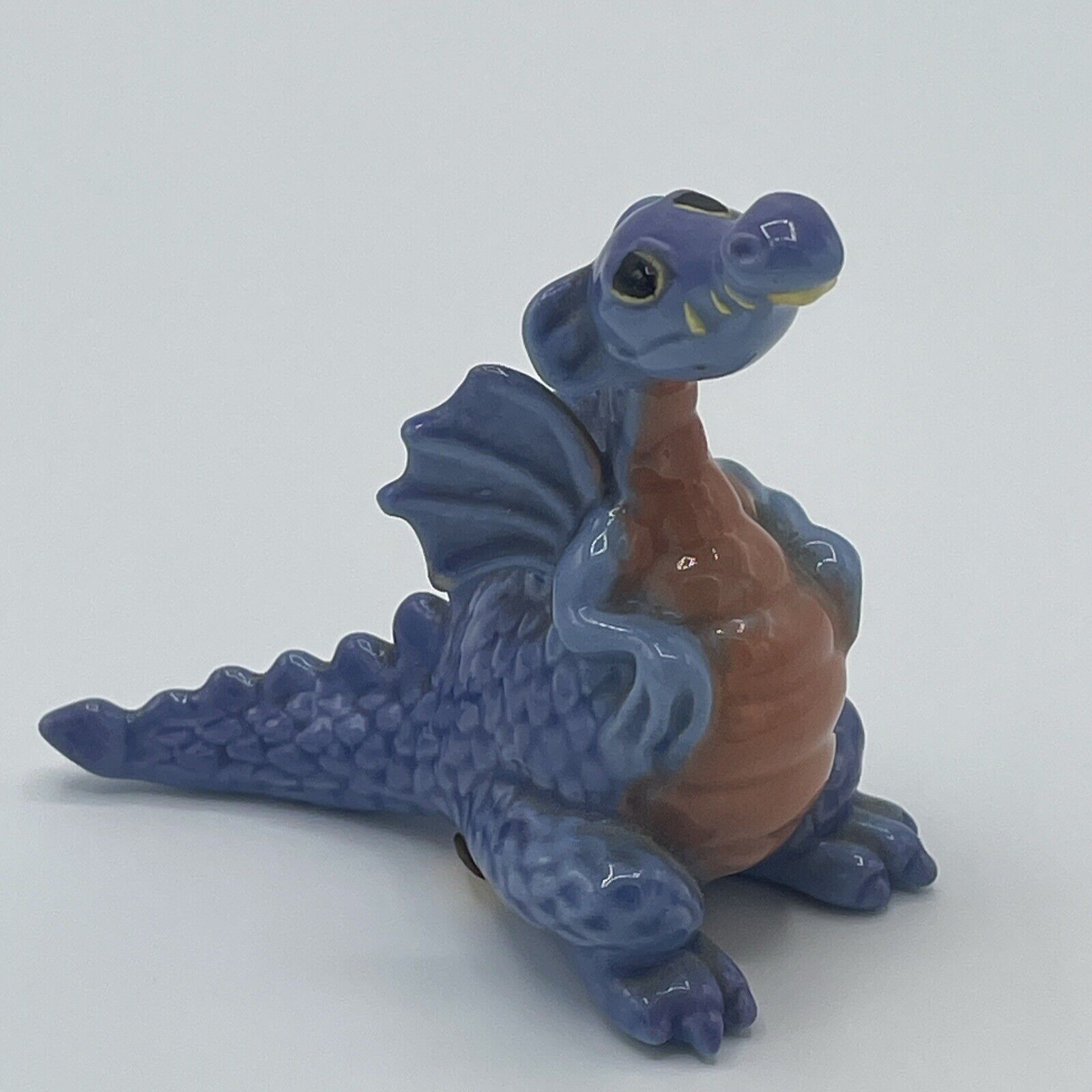 Vintage Hagen Renaker Storybook Pink Purple Dragon Baby Ceramic Figurine  (Read)