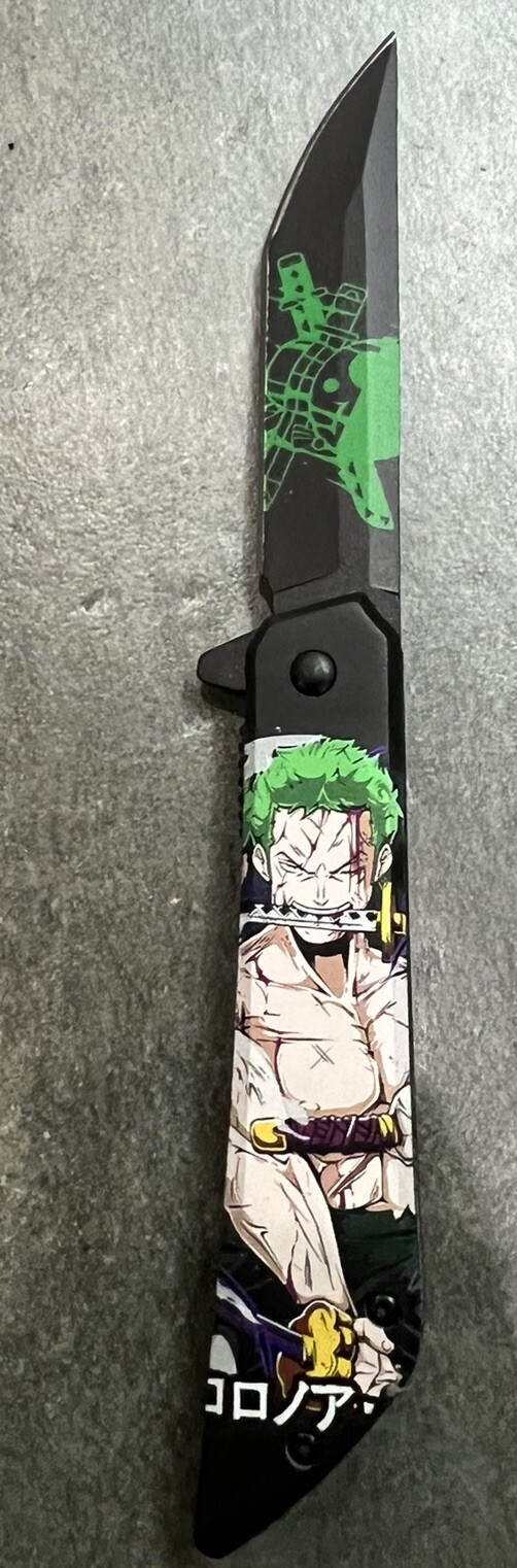 One Piece  Anime  Roronoa Zoro Spring Assisted Open Pocket Knife9”
