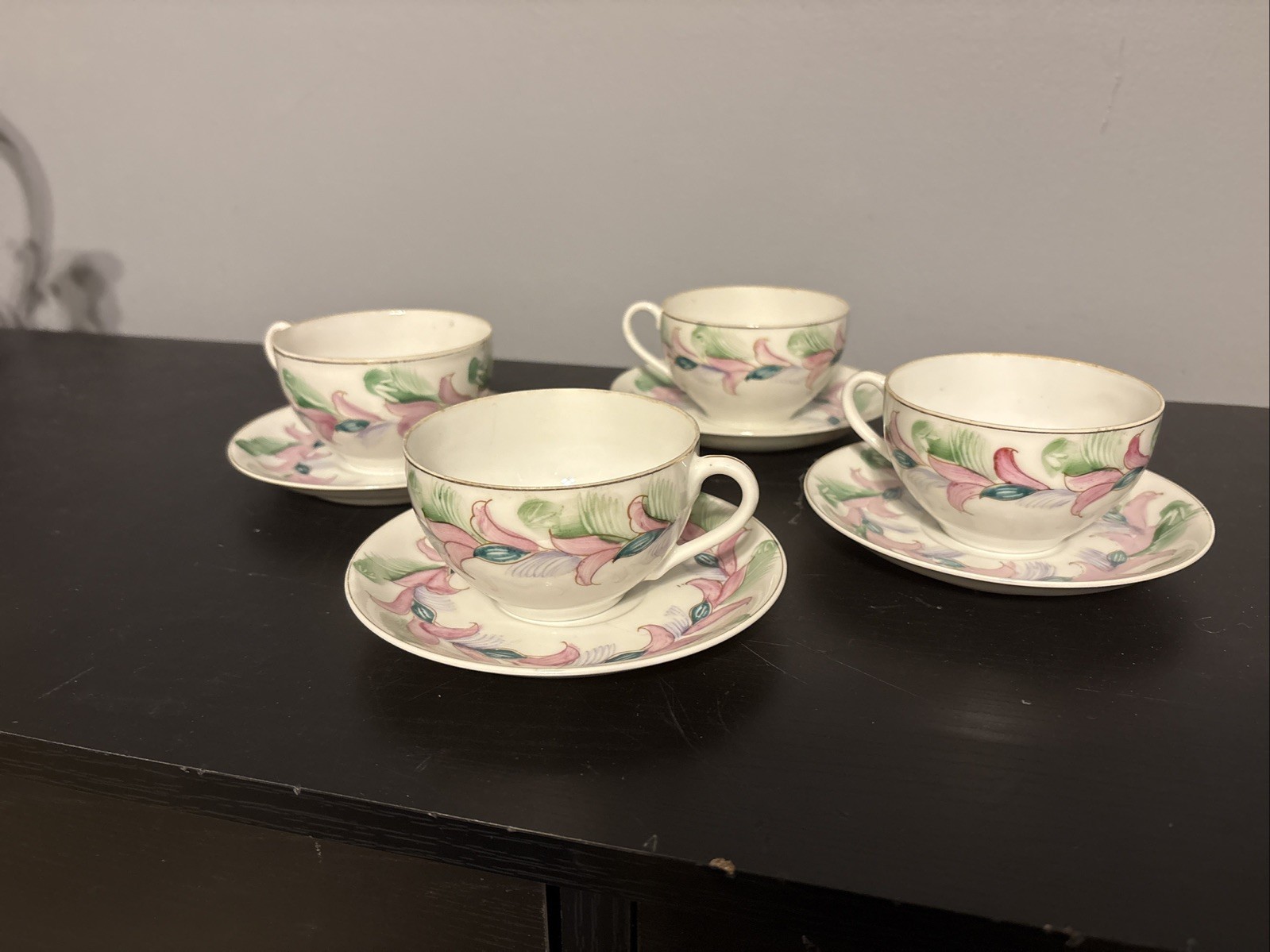 Vintage Antique Occupied Japan 8pcs Tea Cup And Saucer Set 1945-52 During WW2
