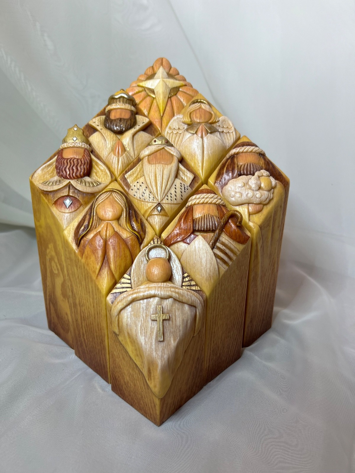 Enesco Artist Gallery Pillar Of Heaven Nativity 9pc. 2009,Kim Lawrence 4013230