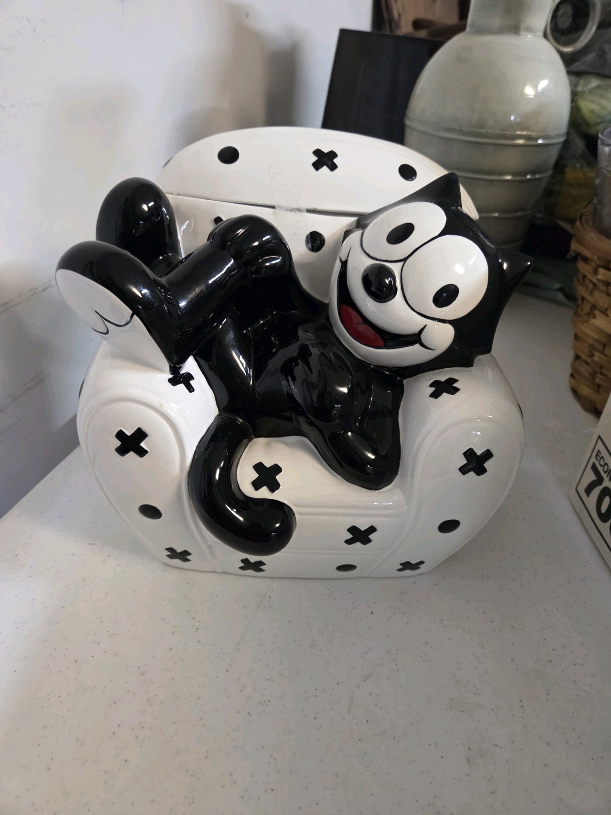 Vintage Clay Art Felix The Cat Collectible Ceramic Cookie Jar 1997