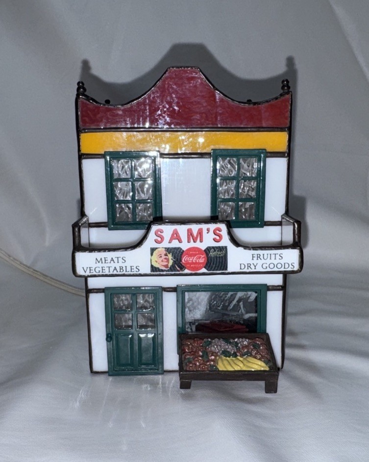 Vintage Forma Vitrum Coca-Cola Sams Grocery Light Stained Glass #11901 Bill Job
