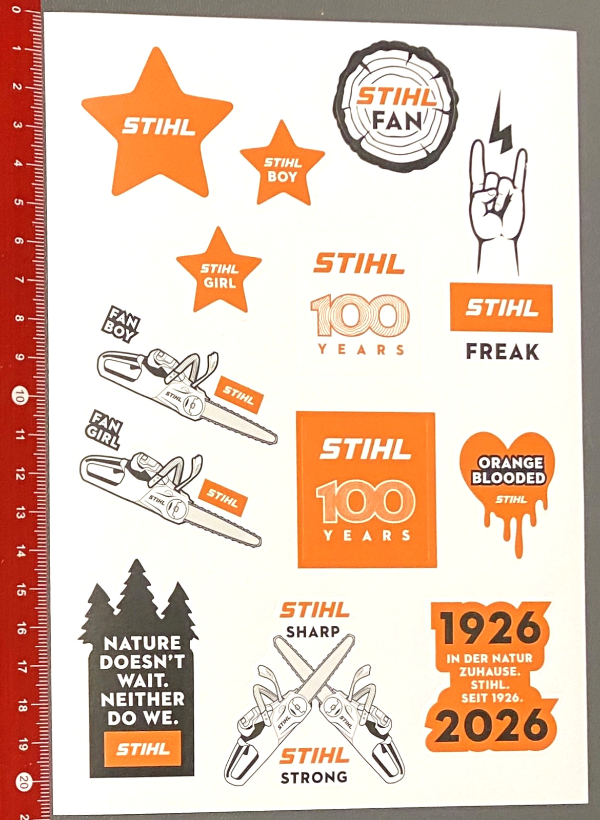 Stihl 100 Years Decal Sheet Sticker Sheet (O4-2-39)
