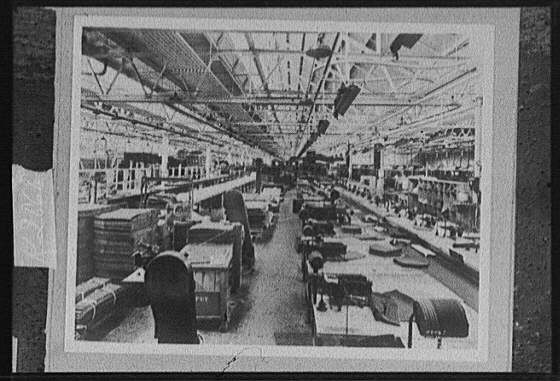 Photo:Upholstering Dept Automobile Factory 1910s Assembly Line Interior