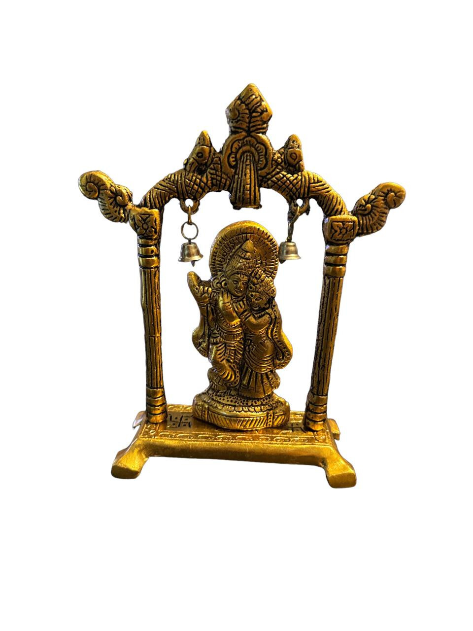 VIBHSA Metal Gold Plated Radha Krishna Idol Sculpture Statue Figurine Decorative VIBHSA Metal Gold Plated Radha Krishna Idol Sculpture Statue Figurine Decorative