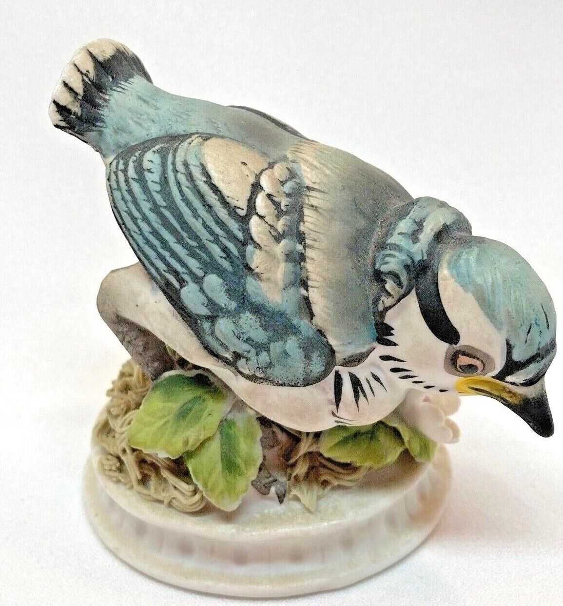 Lefton Hand Painted Porcelain Blue Jay Bird Figurine  KW1637