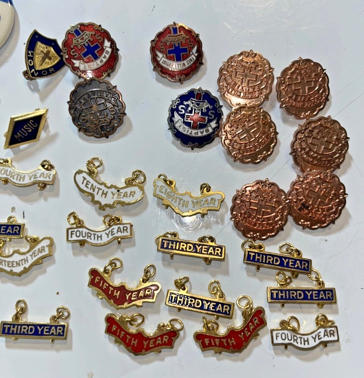 Vintage Enamel Award Pin Lot Honor Service Red Cross Charms Collectible 34 Pc Vintage Enamel Award Pin Lot Honor Service Red Cross Charms Collectible 34 Pc