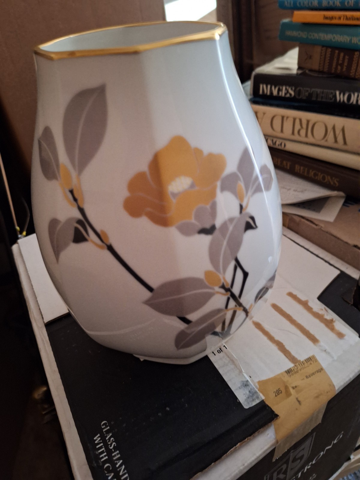 This piece is a vintage Okura Art China (OAC) white porcelain vase 