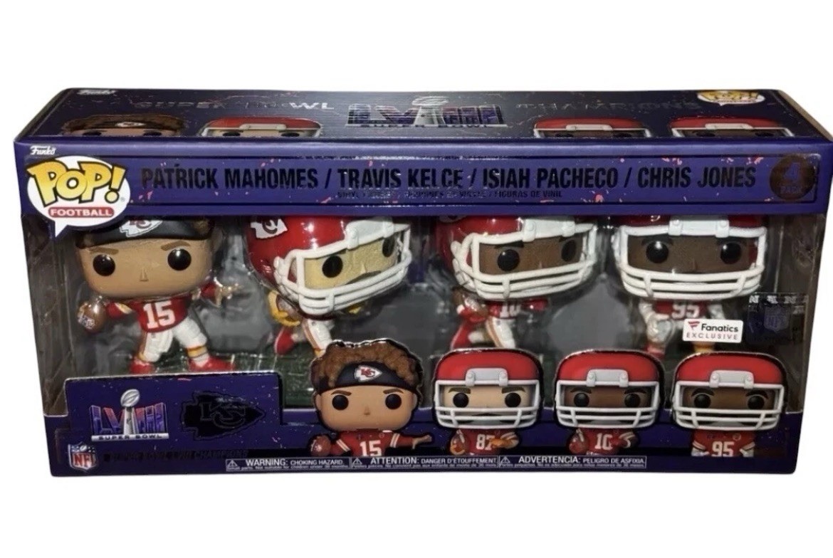 Kansas City Chiefs Funko Super Bowl LVIII Champions Exclusive POP 4 Pack