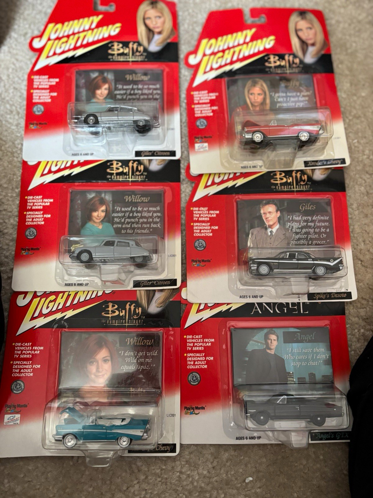 Johnny Lightning Buffy the Vampire Slayer Die-Cast Vehicle Lot (6) On Card