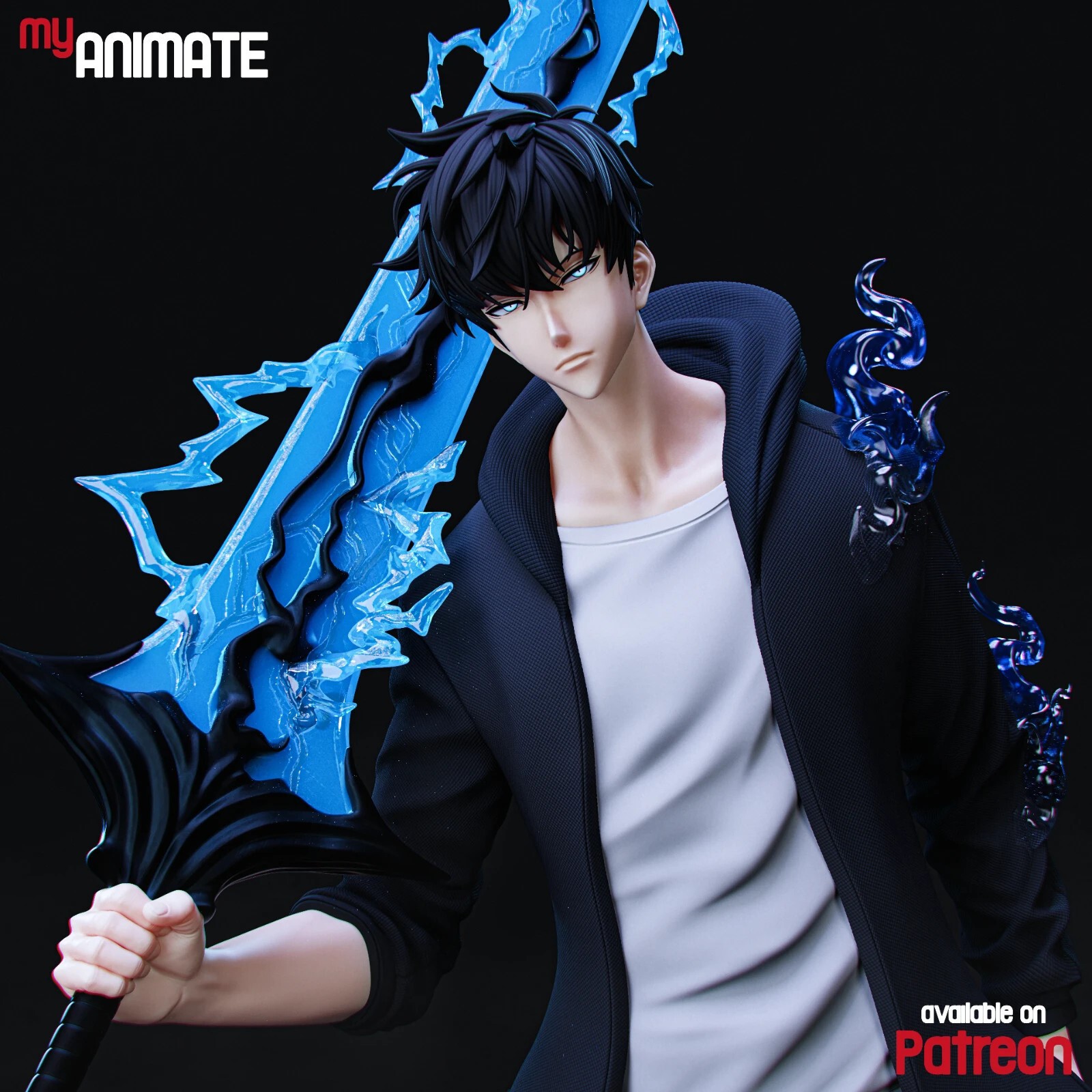 1:8 Sung Jinwoo Solo Leveling Fan Art UNPAINTED High Quality Garage Kit