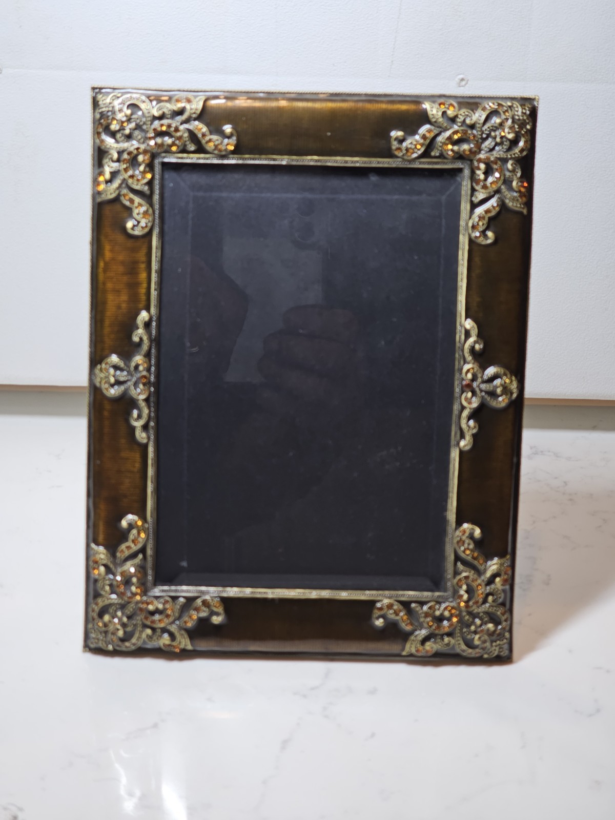 Olivia Riegel Crystal Valencia Brown And Gold Jeweled Photo Frame 6