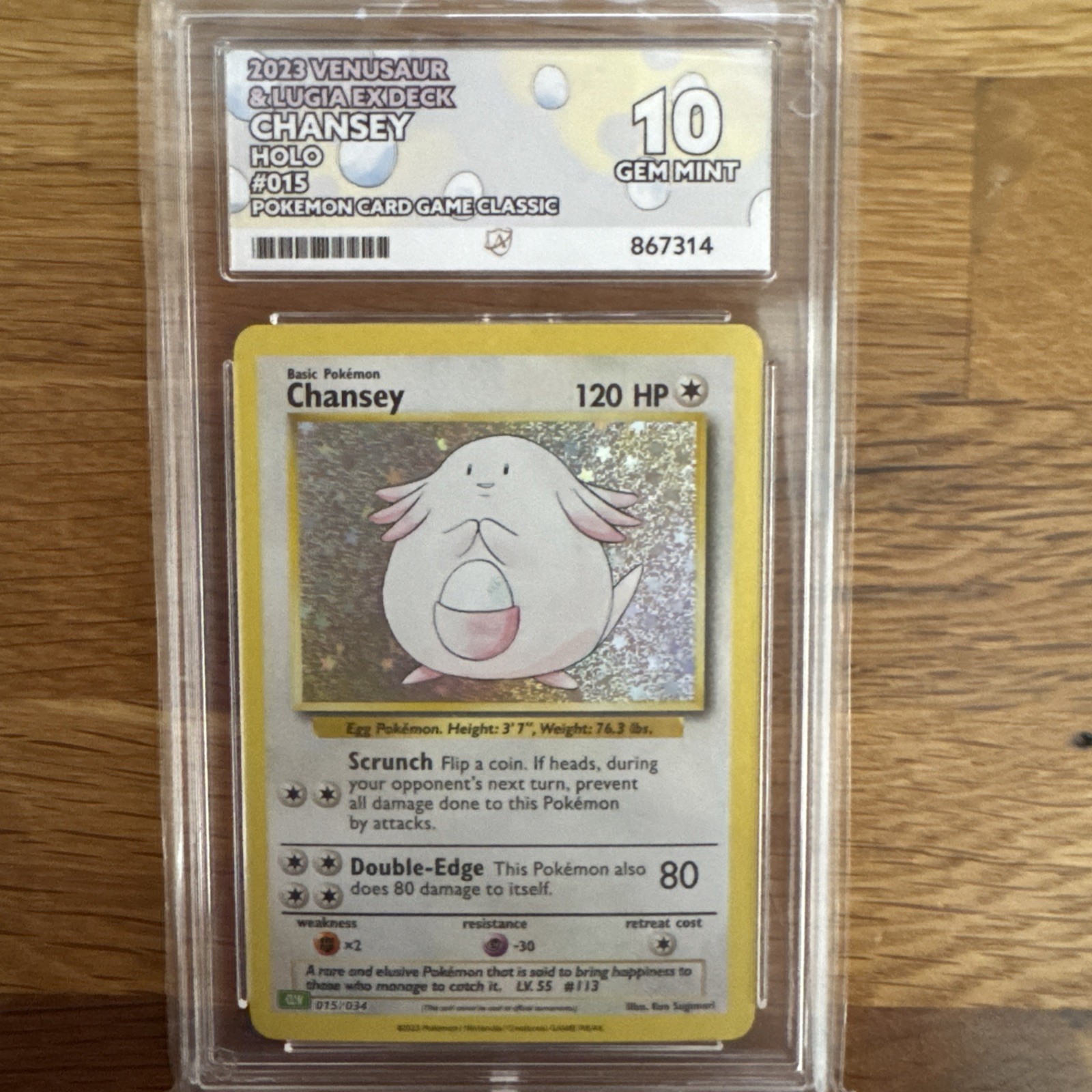 Chansey 015/032 CLF Classic Collection Japanese Ace Grading Gem Mint 10 Pokemon