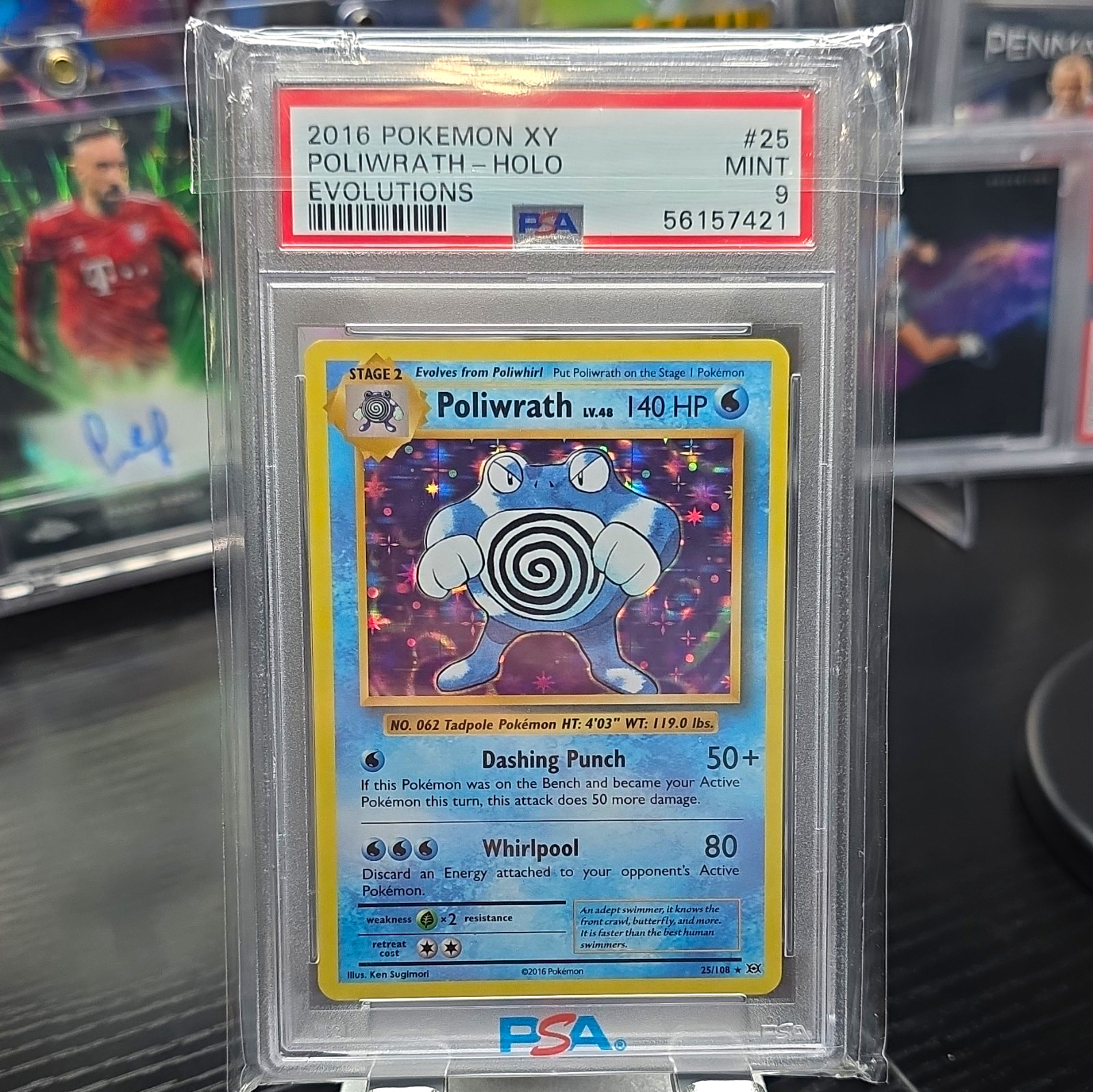 Pokémon 2016 Evolutions Poliwrath Holo #25/108 English PSA 9