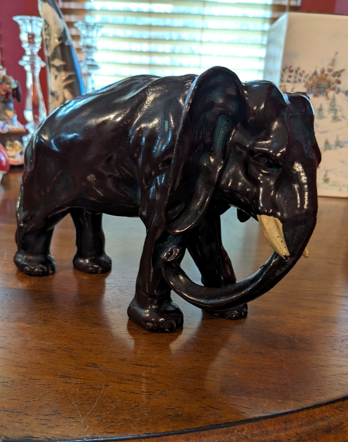JB Jennings Brothers Plated Bronze Elephant Figure Statue Cast Pot Metal EUC JB Jennings Brothers Plated Bronze Elephant Figure Statue Cast Pot Metal EUC