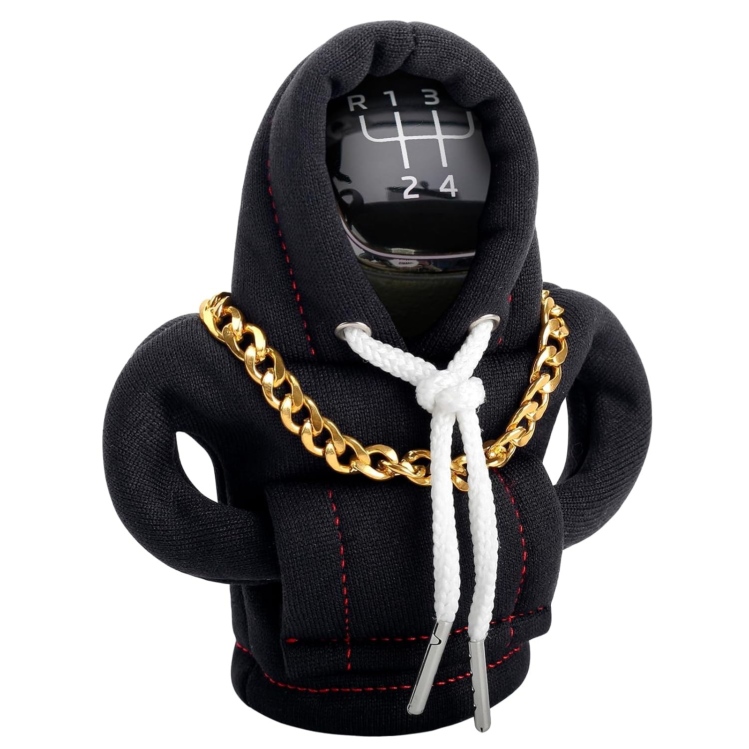 Universal Car Shifter Knob Cover Hoodie Black Funny Car Stick Shift Protector